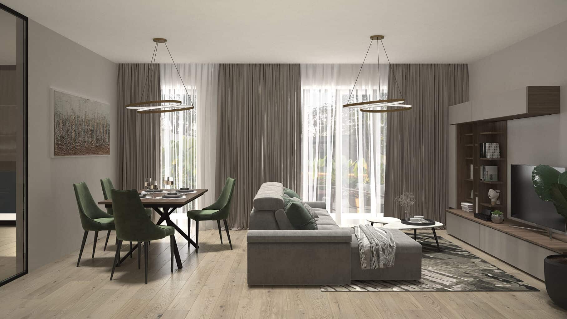 Interior rendering 4.14 apartment type, h4l THE VILLAGE