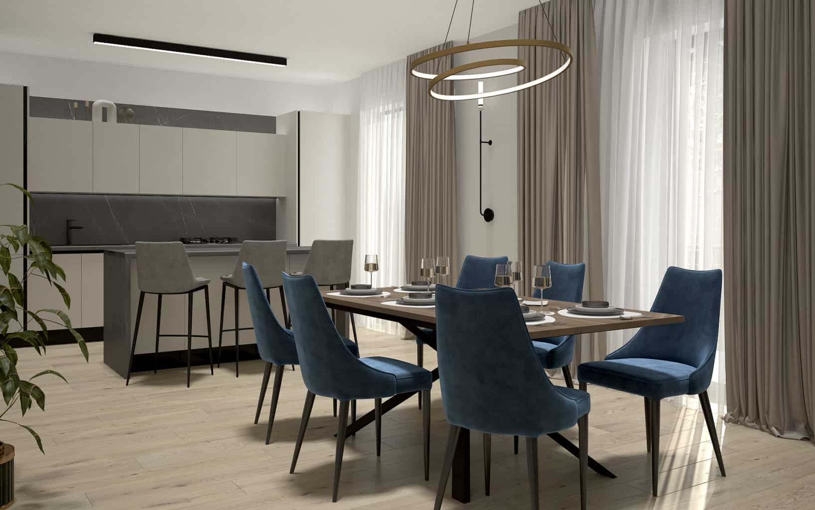 Interior rendering 4.5 apartment type, h4l THE VILLAGE