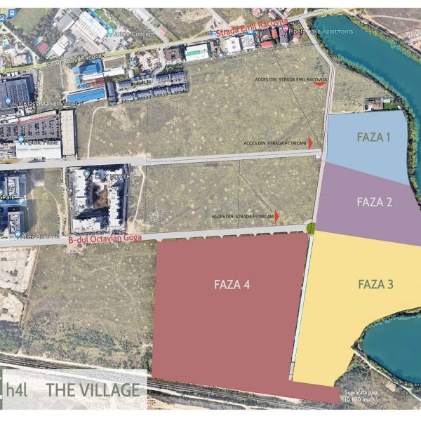 h4l THE VILLAGE map, neighborhood location, Lacul Șaulei, Pipera